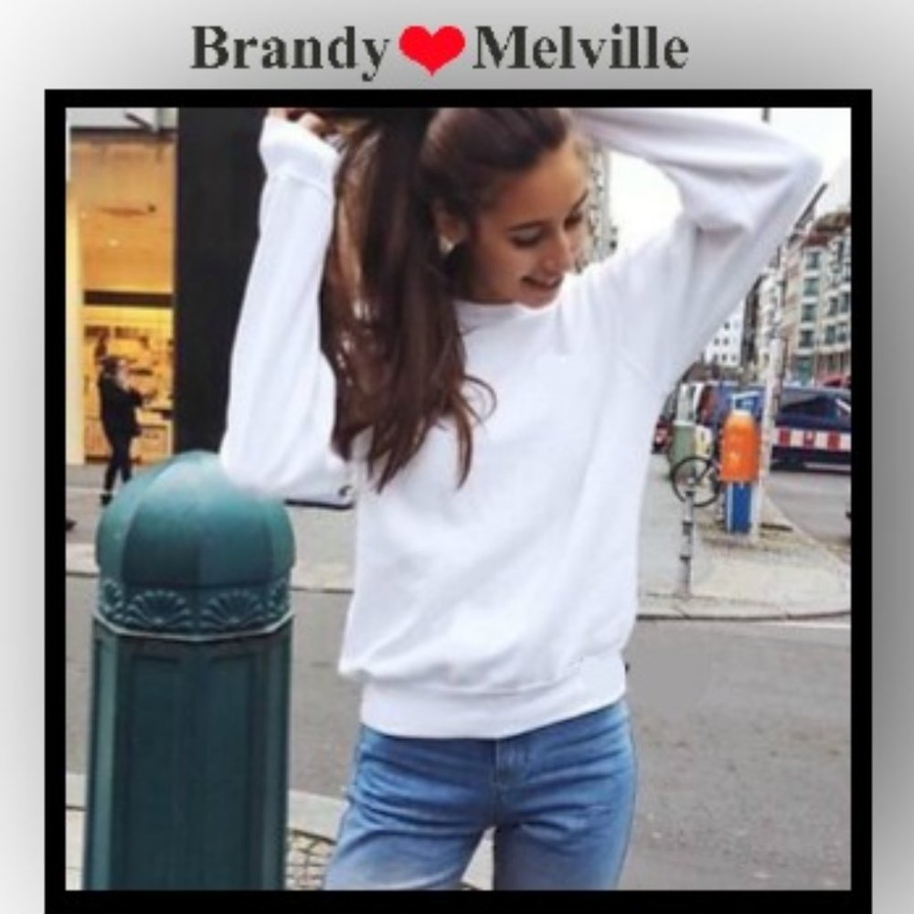 Brandy Melville john galt White Erica basic Sweatshirt